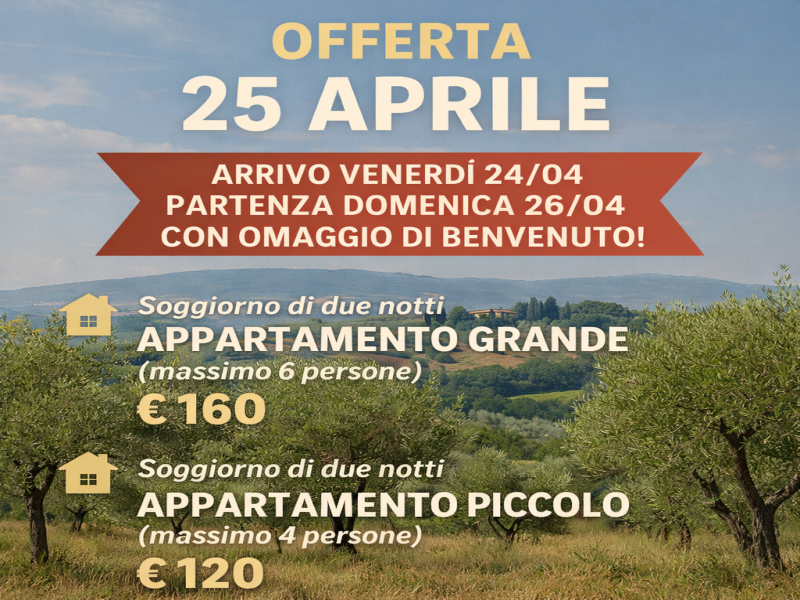 SPEZIALANGEBOT 25. APRIL IN DER TOSKANA