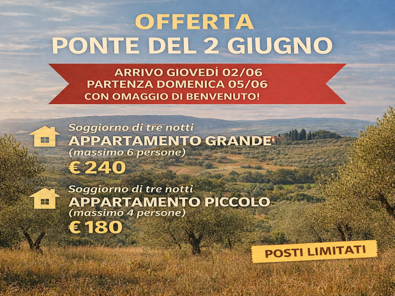 SPEZIALANGEBOT 2. JUNI IN DER TOSKANA